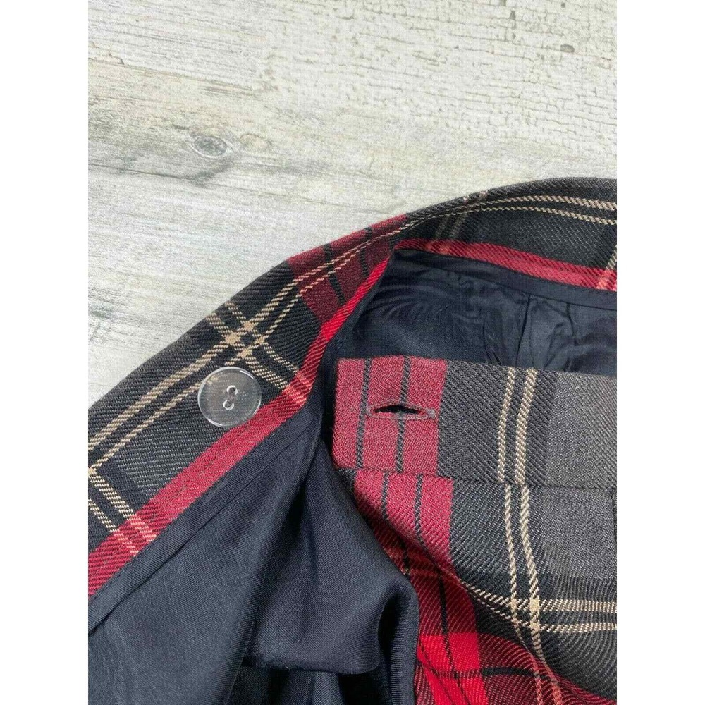 Casual Corner Annex Maxi Wrap Skirt Womens 6 Petite Red Plaid Vintage Holiday - Picture 5 of 12